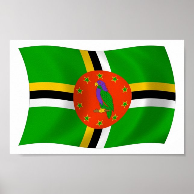 Affiche d'impression du drapeau de la Dominique (Devant)