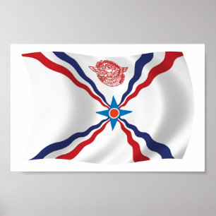Affiche d'impression du drapeau de la nation assyr