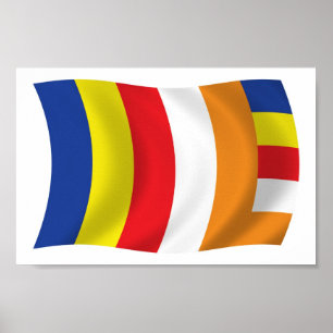 Affiche d'impression du drapeau de la religion bou