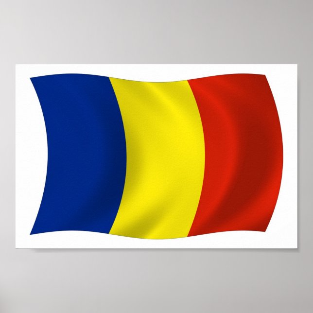 Affiche d'impression du drapeau de la Roumanie (Devant)