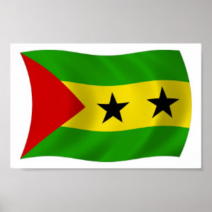 Affiche d'impression du drapeau de Sao Tomé-et-Pri