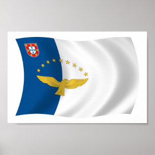 Affiche d'impression du drapeau des Açores