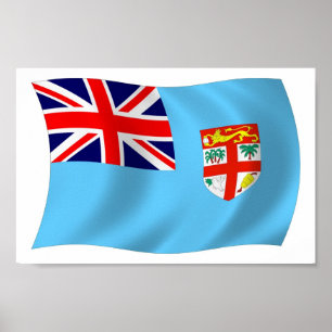 Affiche d'impression du drapeau des Fidji