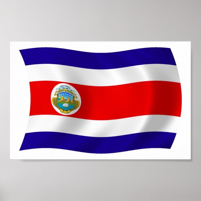 Affiche d'impression du drapeau du Costa Rica (Devant)