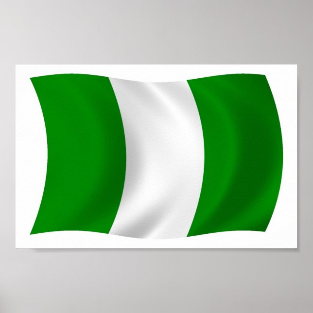 Affiche d'impression du drapeau du Nigeria (Devant)