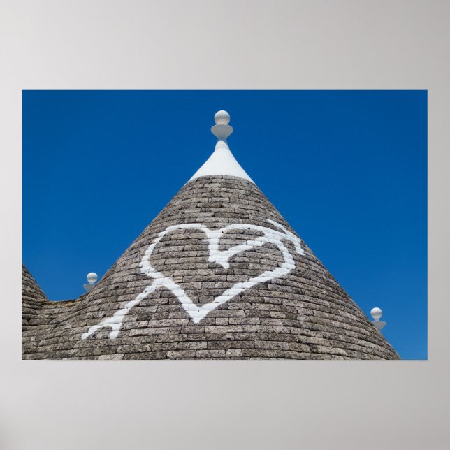 Affiche d'impression du toit de maison trulli (Devant)