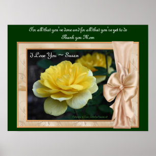 Affiche d'impression personnalisée Love You Mom Ye