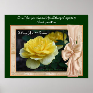 Affiche d'impression personnalisée Love You Mom Ye