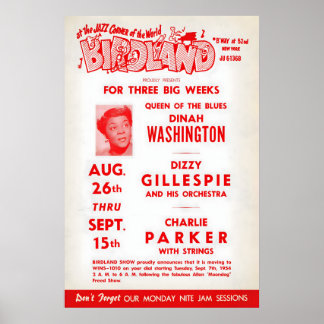 Affiche Dinah Washington - Dizzy Gillespie - Charlie