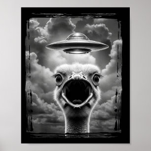 Affiche Dinde Alien Drôle Ufo Selfie Thanksgiving Meme 
