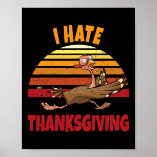 Affiche Dinde automne fall pumpkin drôle jour de thanksgiv