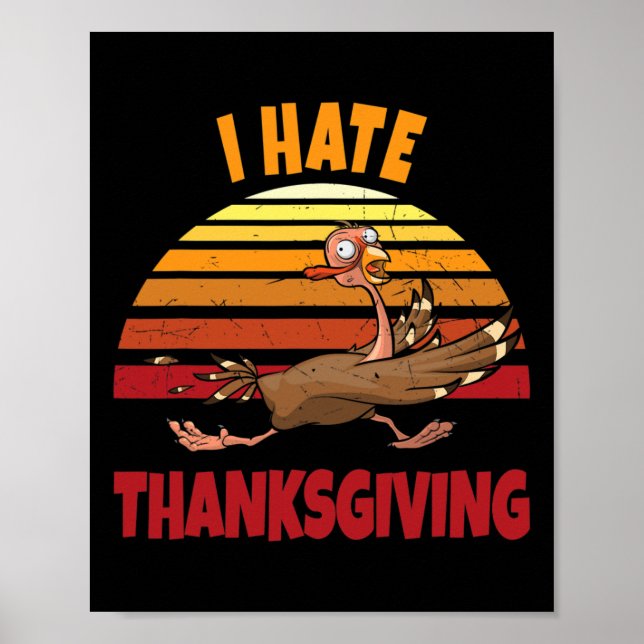 Affiche Dinde automne fall pumpkin drôle jour de thanksgiv (Devant)