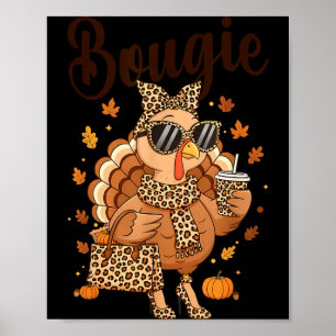 Affiche Dinde de bougie de Thanksgiving drôle boujee femme
