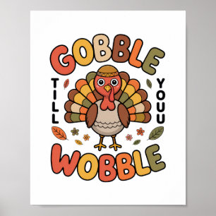 Affiche Dinde de conception Gobble jusqu'à ce que vous vac