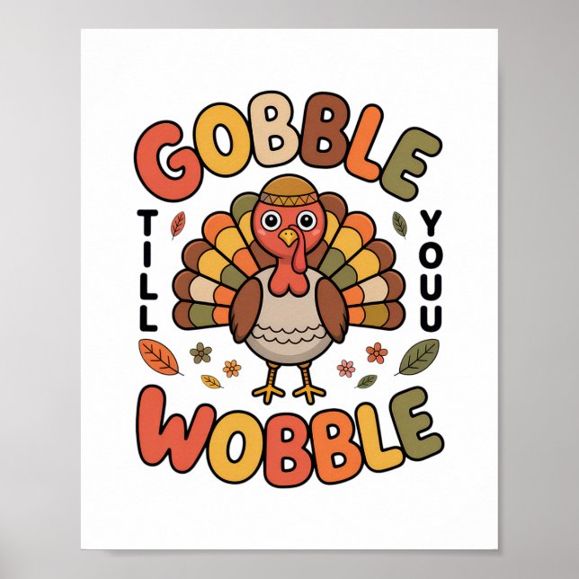 Affiche Dinde de conception Gobble jusqu'à ce que vous vac (Devant)
