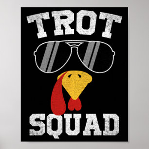 Affiche Dinde de course Sungles Trot Squad Action de grâce