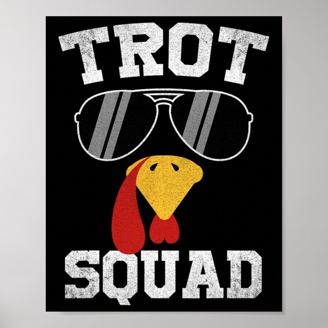 Affiche Dinde de course Sungles Trot Squad Action de grâce (Devant)