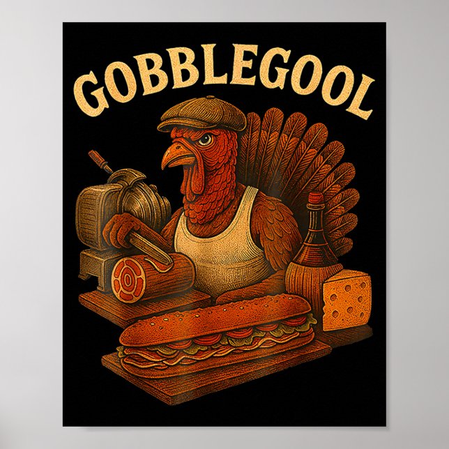 Affiche Dinde de Gobbol pour la fête d'Action de grâce  (Devant)