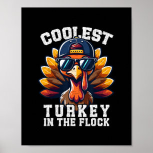 Affiche Dinde de Thanksgiving Enfants Garçons Hommes Les P