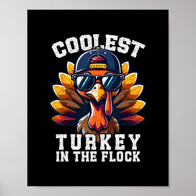 Affiche Dinde de Thanksgiving Enfants Garçons Hommes Les P (Devant)