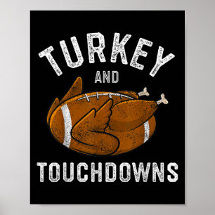 Affiche Dinde de Thanksgiving et touchés de football homme