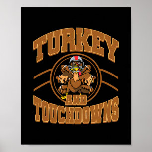 Affiche Dinde de Thanksgiving et touchés de football homme