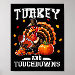 Affiche Dinde de Thanksgiving et touchés Footbyll hommes K