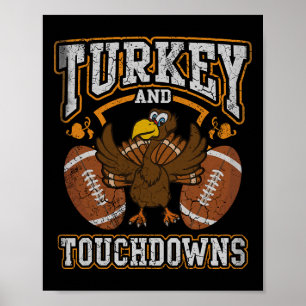 Affiche Dinde de Thanksgiving et touchés Footll Hommes Enf