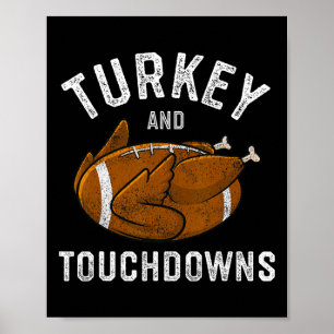 Affiche Dinde de Thanksgiving et touchés Footll Hommes Gar