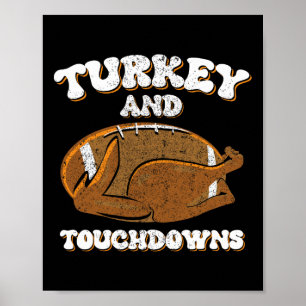 Affiche Dinde de Thanksgiving et touchés hommes garçons fo