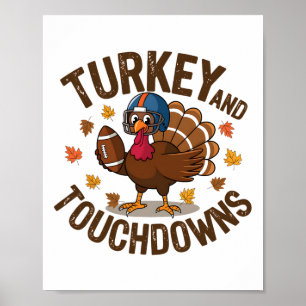 Affiche Dinde de Thanksgiving et touchés Joueur de footb 4
