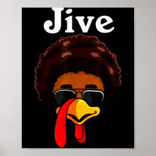 Affiche Dinde de Thanksgiving Jive Costume de Famille Drôl