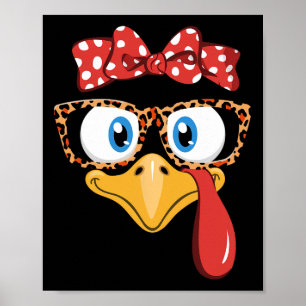 Affiche Dinde de Thanksgiving Léopard Gles Cadeaux Dame Fe