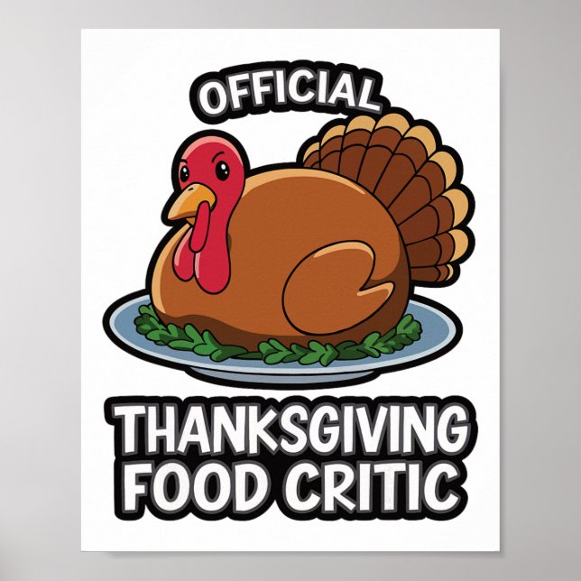 Affiche Dinde de Thanksgiving Nourriture officielle de Tha (Devant)