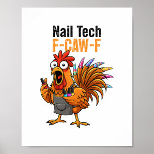 Affiche Dinde de Thanksgiving Tech Ongles Poulet F-caw-f V