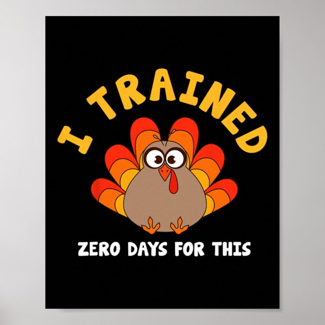 Affiche Dinde de Thanksgiving Trot Running J'ai fait zéro  (Devant)