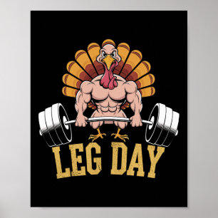 Affiche Dinde drôle de jour de levage de terre de Thanksgi