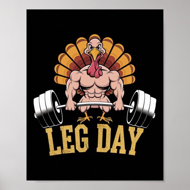 Affiche Dinde drôle de jour de levage de terre de Thanksgi (Devant)