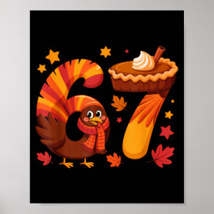 Affiche Dinde drôle de Thanksgiving 67 Mème Six Sept