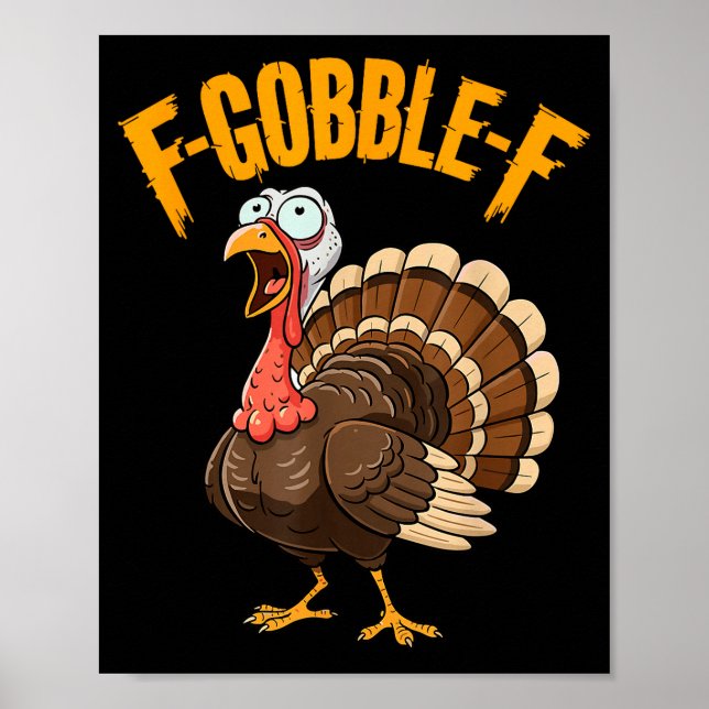 Affiche Dinde drôle de Thanksgiving humour hommes femmes F (Devant)