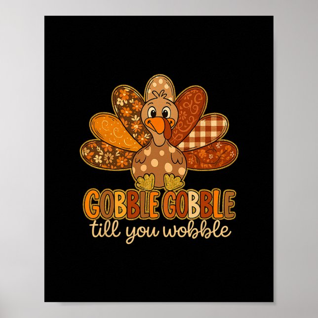 Affiche Dinde drôle de Thanksgiving jusqu'à ce que vous ti (Devant)