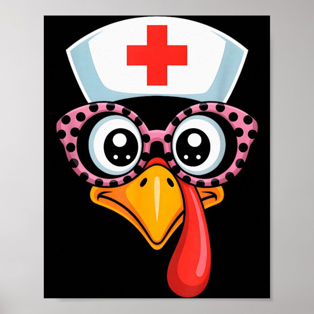 Affiche Dinde drôle de visage d'infirmière de nettoyage de (Devant)