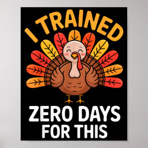 Affiche Dinde drôle disant trot de Thanksgiving que j'ai f