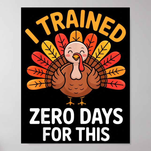 Affiche Dinde drôle disant trot de Thanksgiving que j'ai f (Devant)