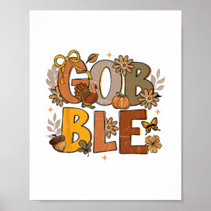 Affiche Dinde Florale Glouglouter Jusqu'à Ce Que Vous Chan