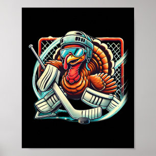 Affiche Dinde jouant au hockey sur glace gardien de but de