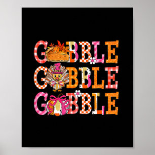 Affiche Dinde mignonne gloussement gloussement Pèlerin Tha