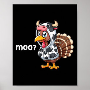 Affiche Dinde Mignonne Vache Meugle Déguisement Drôle de C