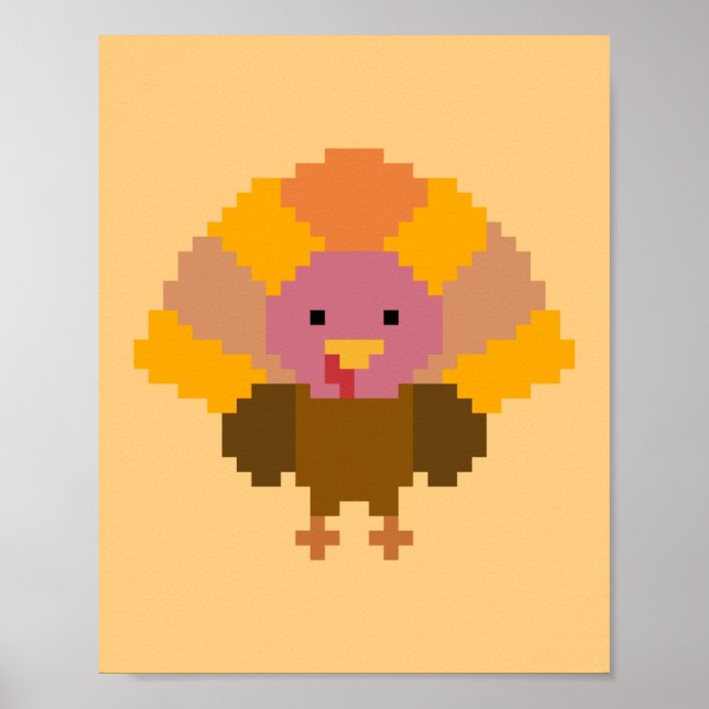 Affiche Dinde - Pixel Art (Devant)