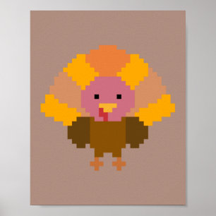 Affiche Dinde - Pixel Art